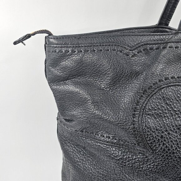 Tory Burch Amalie Slouch Leather Shoulder Tote Black Leather - Picture 5 of 16